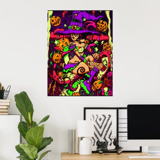 Neon Witch Poster (Thuiskantoor)