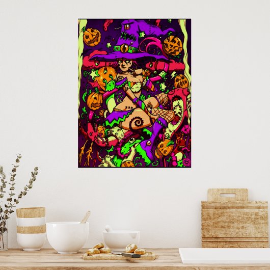 Neon Witch Poster (Keuken)