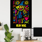 Neon Witch Poster - Levendige Pop Art Halloween De (Thuiskantoor)