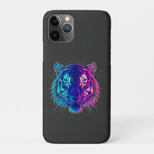 Neon Witte Tijger – Glanzende Cyberpunk Wilde Dier Case-Mate iPhone Case