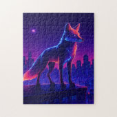 Neon Wolf Above the City Legpuzzel (Verticaal)