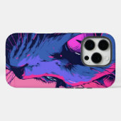Neon Wolf Abstracte Kunst iPhone Hoesje – Krachtig (Achterkant (horizontaal))