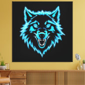 Neon Wolf Canvas Afdruk (Insitu (Woonkamer))