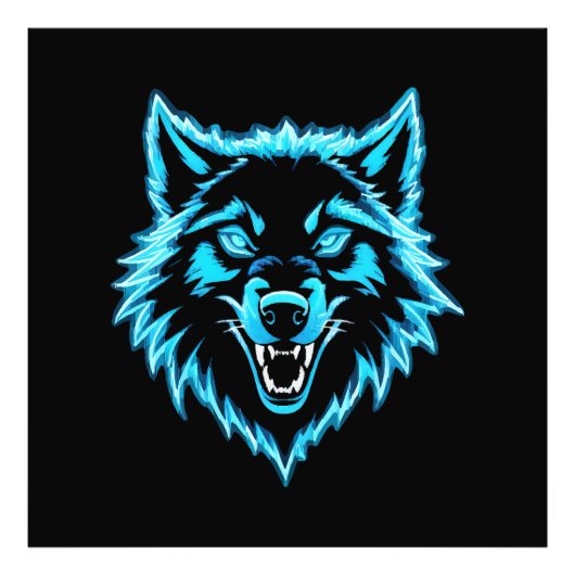 Neon Wolf Foto Afdruk (Voorkant)