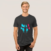 Neon Wolf Gezicht Grafisch Tri-Blend Shirt (Voorkant volledig)