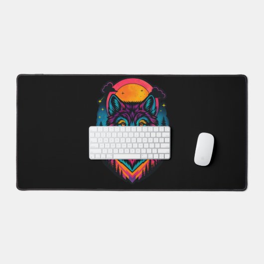 Neon Wolf Horizon Bureaumat (Keyboard & Muis)