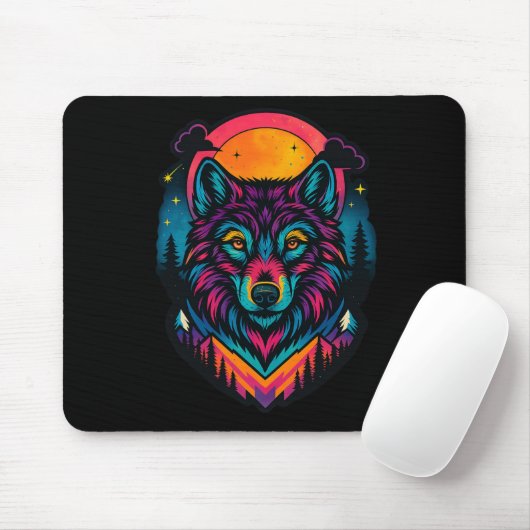 Neon Wolf Horizon Muismat (Met muis)