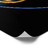 Neon Wolf Howls bij de maan Poster (Hoek)