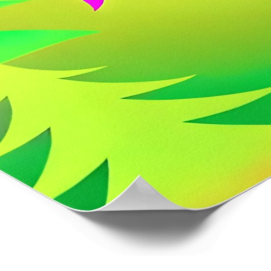 Neon Wolf in het Abstracte bos Poster (Hoek)