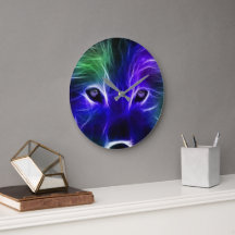 Neon Wolf Melkweg Kunst – Kleurrijk Mystiek Wolf D