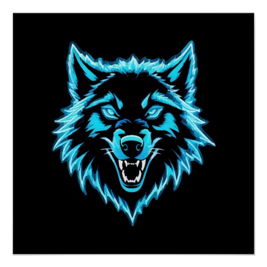 Neon Wolf Perfect Poster (Voorkant)