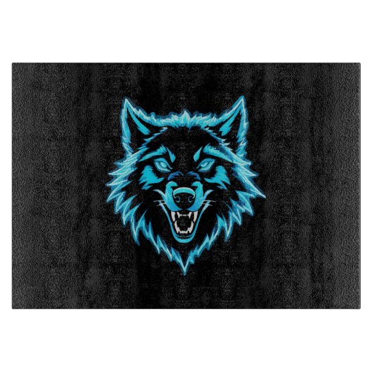 Neon Wolf Snijplank (Voorkant)