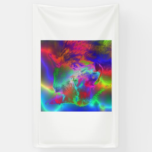 NEON wolf Spandoek (Verticaal)