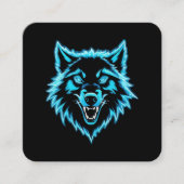 Neon Wolf Vierkante Visitekaartje (Voorkant)