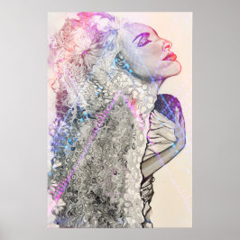 Neon Woman and Child Print