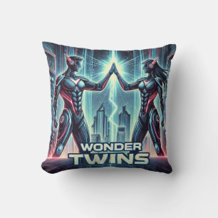 Neon Wonder Twins – Synergy Unleashed Kussen