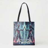 Neon Wonder Twins – Synergy Unleashed Tote Bag (Voorkant)