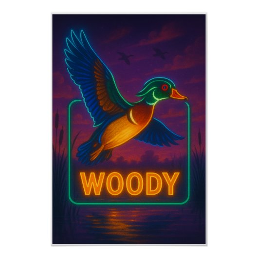 Neon Wood Duck Poster (Voorkant)