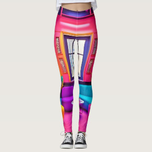Neon woonkamer met gedurfde kleuren leggings