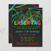 Neon Words Laser Label Birthday Party Invitations Kaart (Voorkant / Achterkant)