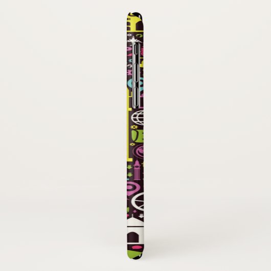 Neon World Icons Pattern Case-Mate iPhone Case (Achterkant/links)