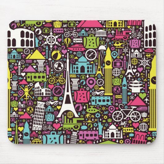 Neon World Icons Pattern Muismat (Voorkant)
