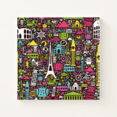 Neon World Icons Pattern Notitieboek (Achterkant)