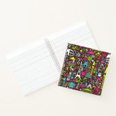 Neon World Icons Pattern Notitieboek (Binnen)