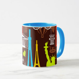 Neon World Travel Pattern Mok