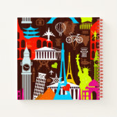 Neon World Travel Pattern Notitieboek (Achterkant)
