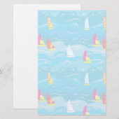 Neon Yacht Pattern Briefpapier (Voorkant / Achterkant)