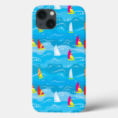 Neon Yacht Pattern Case-Mate iPhone Case (Achterkant)