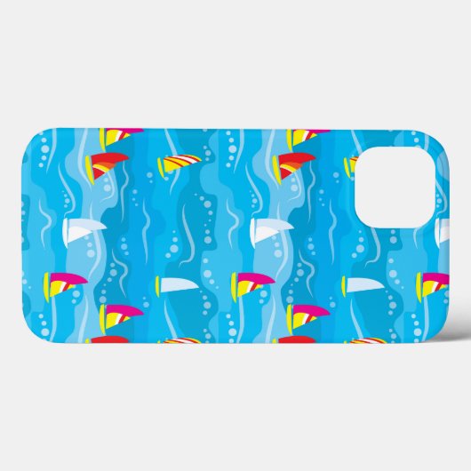 Neon Yacht Pattern Case-Mate iPhone Case (Achterkant (horizontaal))