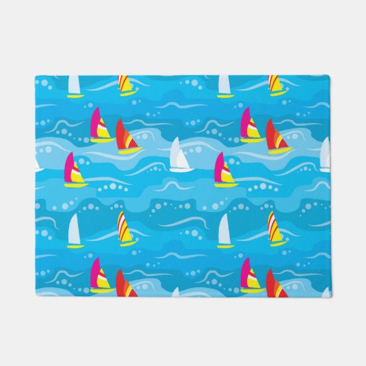Neon Yacht Pattern Deurmat (Voorkant)