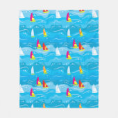 Neon Yacht Pattern Fleece Deken (Voorkant)