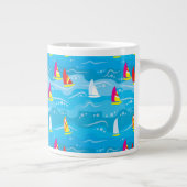 Neon Yacht Pattern Grote Koffiekop (Rechts)