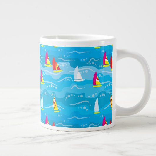 Neon Yacht Pattern Grote Koffiekop (Rechts)