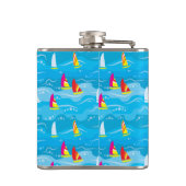 Neon Yacht Pattern Heupfles (Achterkant)