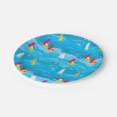 Neon Yacht Pattern Papieren Bordje (Gekanteld)