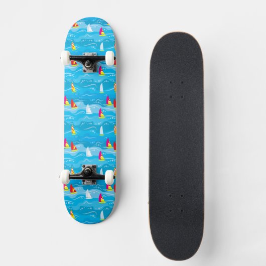 Neon Yacht Pattern Persoonlijk Skateboard (Voorkant)