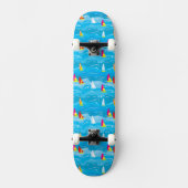 Neon Yacht Pattern Persoonlijk Skateboard (Voorkant)