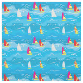 Neon Yacht Pattern Stof (Swatch)