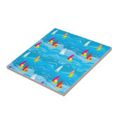 Neon Yacht Pattern Tegeltje (Zijkant)