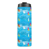 Neon Yacht Pattern Thermosbeker (Voorkant)