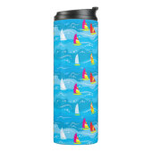 Neon Yacht Pattern Thermosbeker (Gedraaid links)