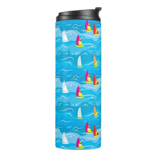 Neon Yacht Pattern Thermosbeker (Gedraaid links)