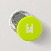 neon yellow - add monogram   ronde button 3,2 cm (Voorkant /achterkant)