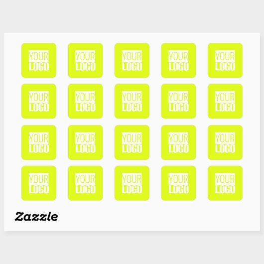 Neon yellow - add your logo square Sticker (Vel)