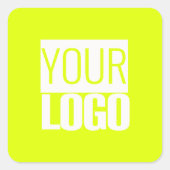 Neon yellow - add your logo square Sticker (Voorkant)
