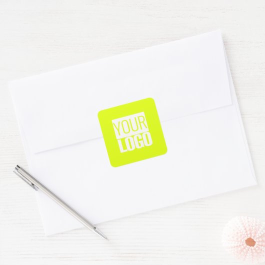 Neon yellow - add your logo  square Sticker (Envelop)